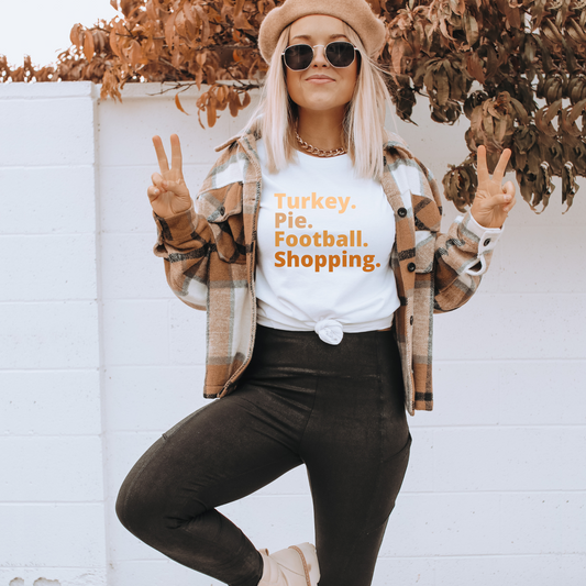 Thanksgiving Tee | Turkey Pie Football Shopping